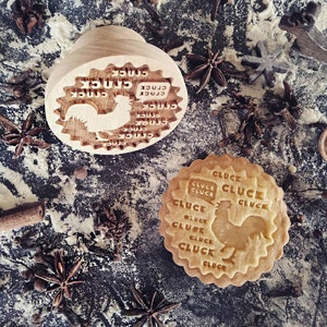 ROOSTER stamp, embossing wood stamp, engraved stamp by laser