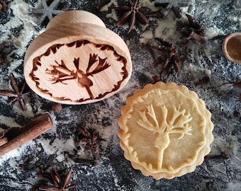 SELLO DE FLOR DE MAÍZ, sello de madera en relieve, sello grabado por láser