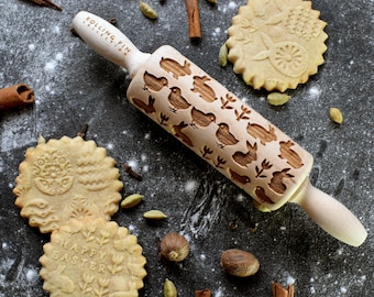 HAPPY EASTER rolling pin, embossing rolling pin, engraved rolling pin by laser, gift for Christmas