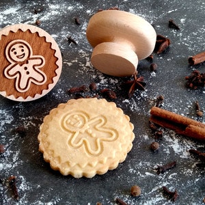 Gingerbread MAN stamp, gift christmas, stamps Woody, embossing wood stamp, engraved stamp by laser
