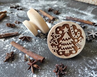 CANDY CHRISTMAS TREE stamp, embossing stamps, laser engraved stamps