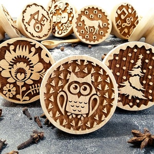 Set of 3 STAMPS Chosen by YOU , made of beeh wood, DEEP engraving