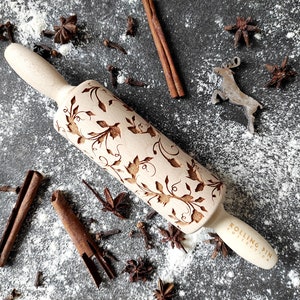 ROSES small rolling pin, embossing rolling pin, folklor, polish rollers, engraved rolling pin by laser, gift christmas, bestseller