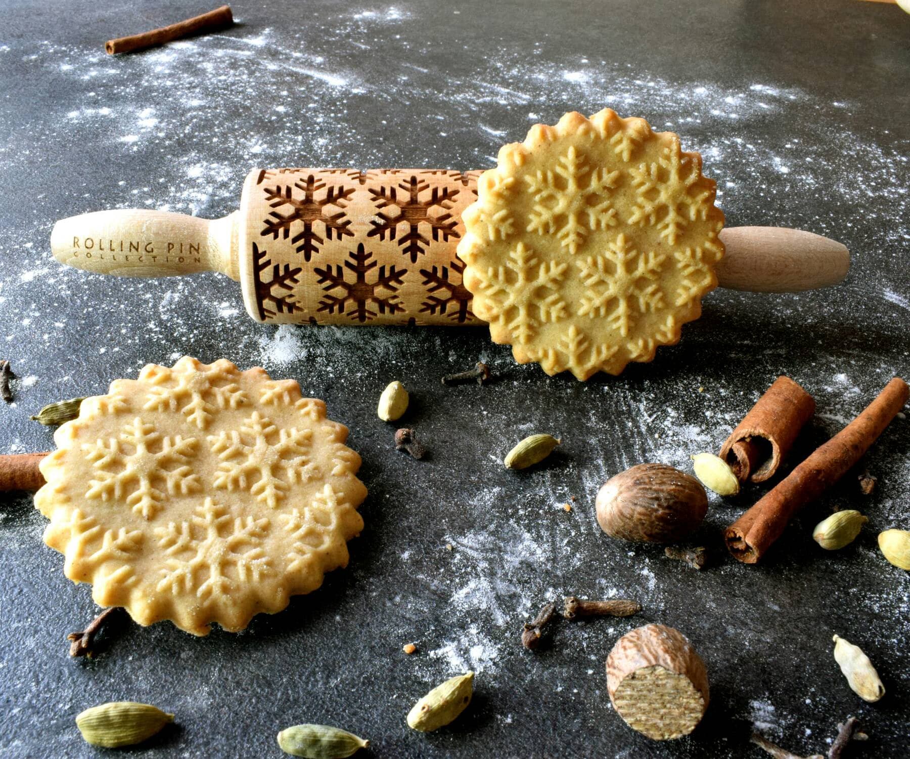 Cadeau de Noël, Rouleau à Pâtisserie Gaufré, Gravé, Cadeau Pour Bébé, Petit Pâtisserie, Idée Flocons