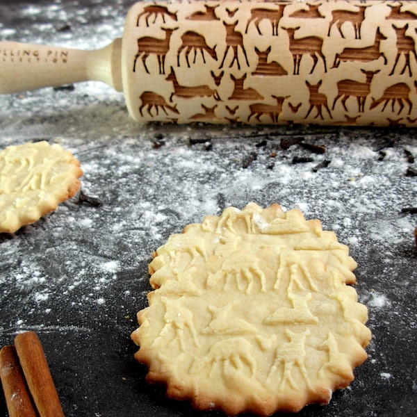 Rouleau à pâtisserie ROE en relief, rouleau à pâtisserie gravé, roe, kjevle, kaulin, kavel, rouleau à pâtisseriem, deegroller, crann fuite