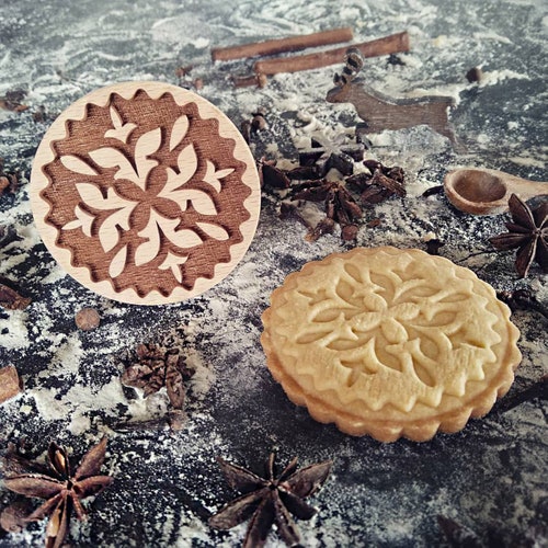 THREE FLOWERS Embossing Wood Stamp Engraved Rolling Pin by Etsy