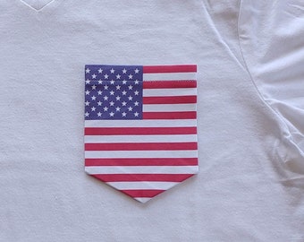 T-shirt à poche drapeau américain USA