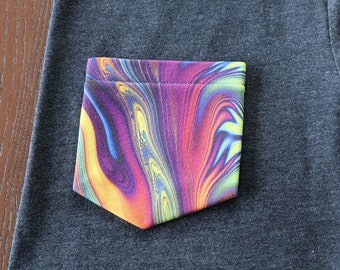 Yellow Purp Fun - Funky Psychedelic Pocket T-Shirt