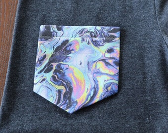 Dark Swirl - Funky Psychedelic Pocket T-Shirt