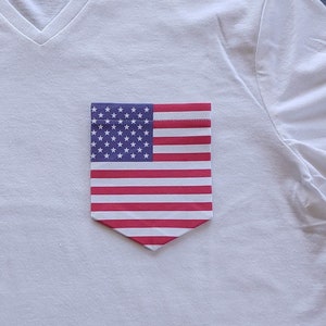 USA American Flag Pocket T-Shirt