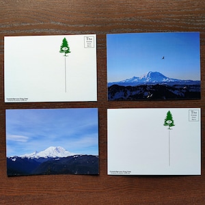 Confezione da 2 cartoline del Monte Rainier 5" x 7"