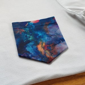 Blue Color Cloud Pocket Tee - Trippy, Funky, Psychedelic, Abstract, Cool Pocket T-Shirt