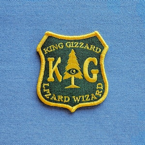 Parche del Servicio Forestal KGLW - Parche termoadhesivo de King Gizzard y el mago lagarto Merrowed