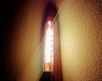 Kleine Weaver Shuttle Wandleuchte Licht w/Edison Glühbirne