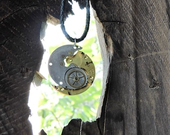 Yin & Yang Gear Necklace Pendant