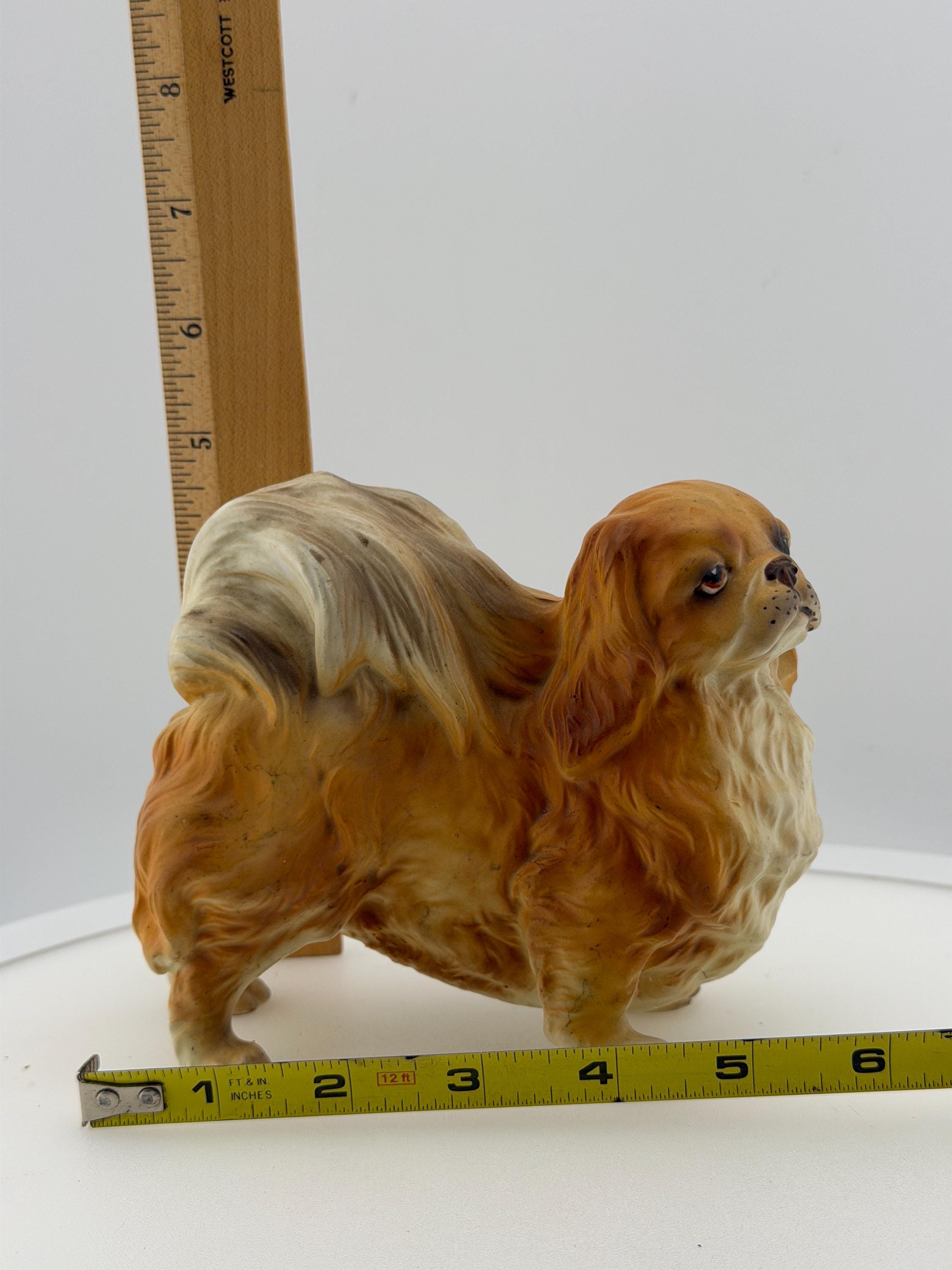 リアル犬 Vintage Lefton H7328 Ceramic Pekingese Dog Figurine MCM Japan Hand