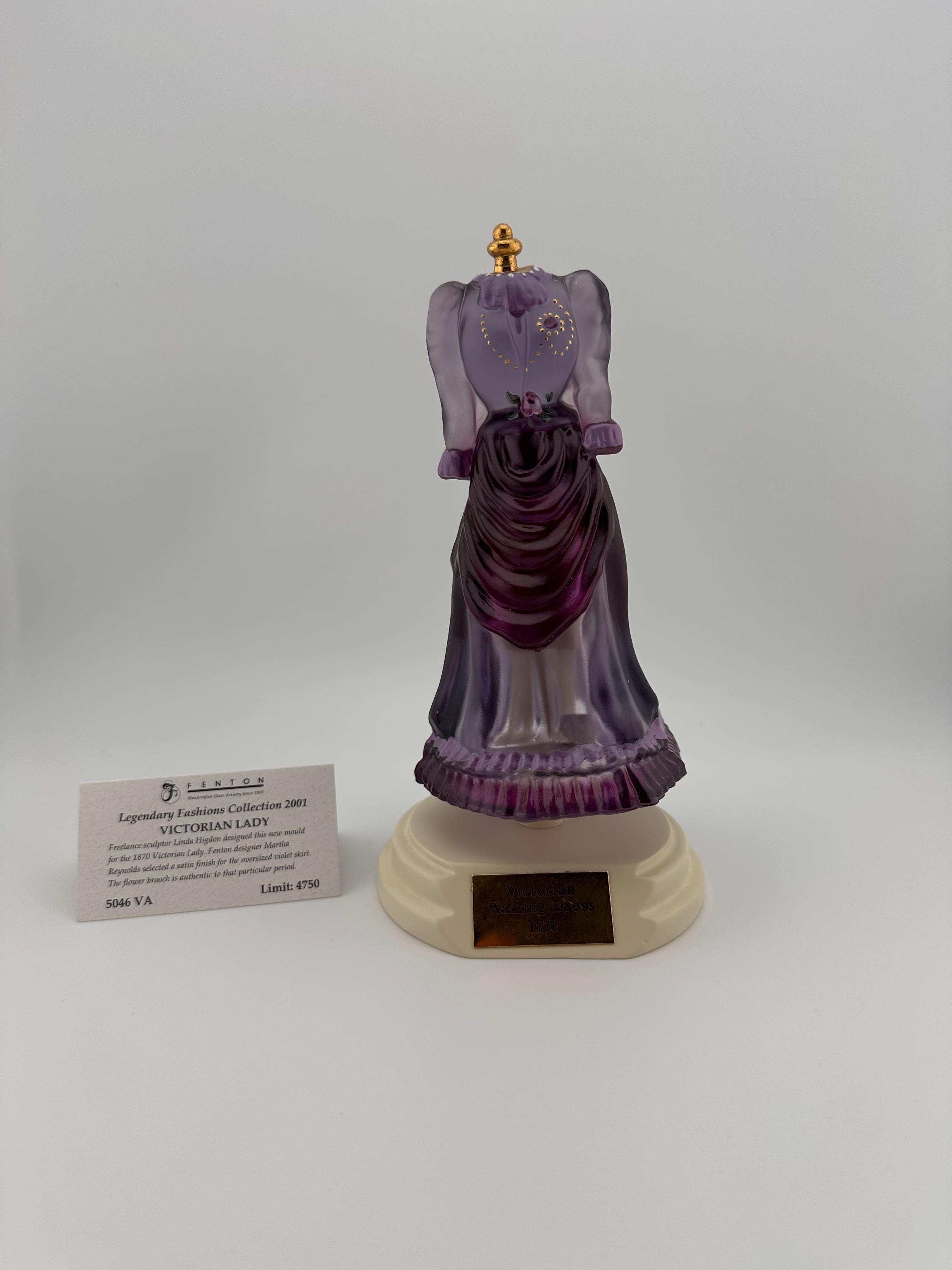 Fenton Amethyst Art Glass Dress Figurine 22K Gold Hand Painted Signed  Numbered Limited Edition 4750 - Etsy