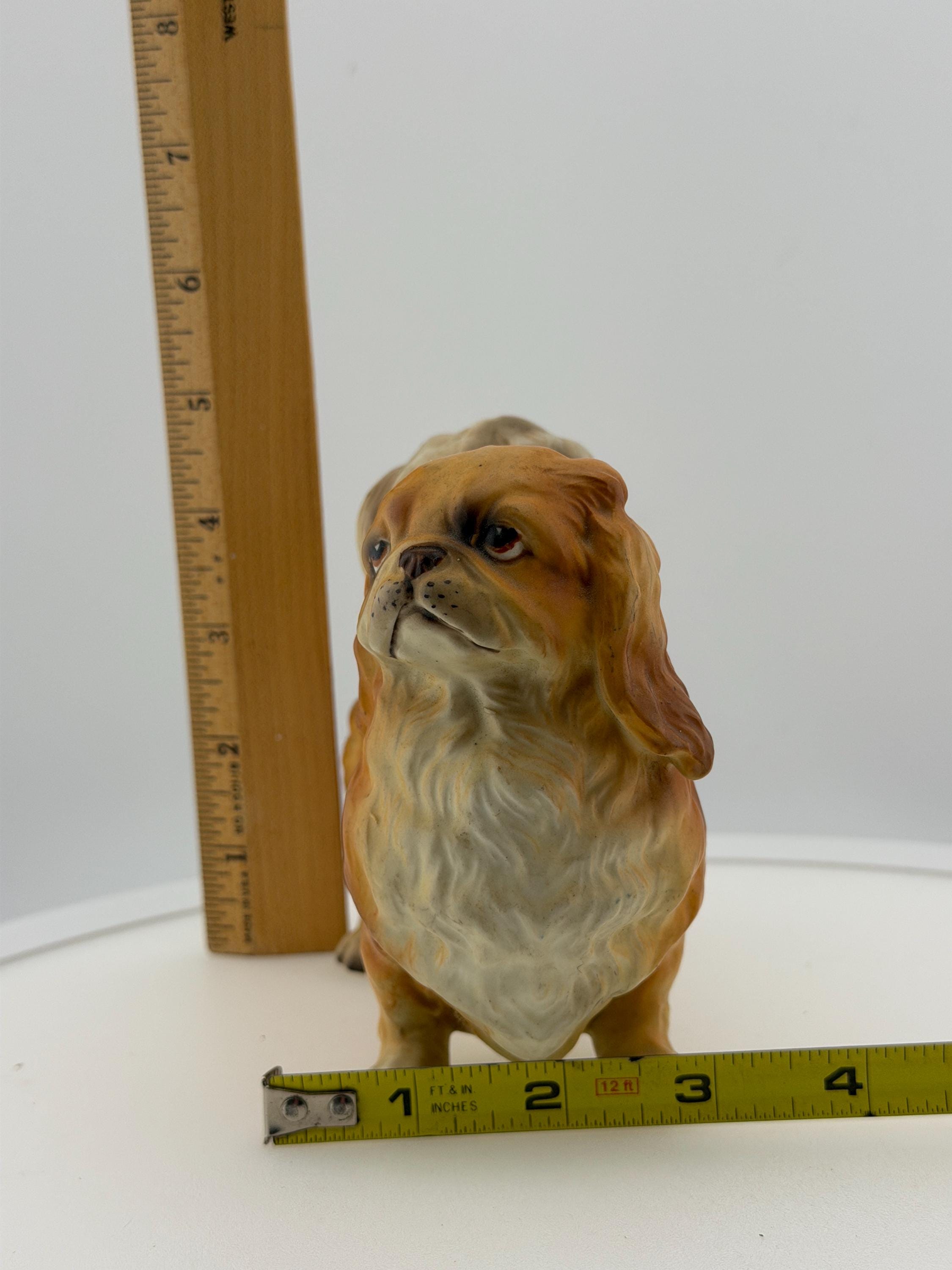 Vintage Lefton H7328 Ceramic Pekingese Dog Figurine MCM Japan Hand