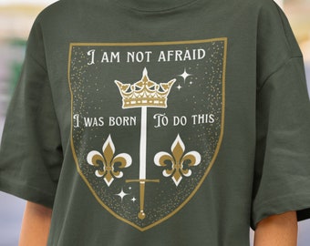 St Joan of Arc I Am Not Afraid I Was Born To Do This T Shirt Light Academia Clothing Bookish Renaissance Shirt Dark Academia Clothes