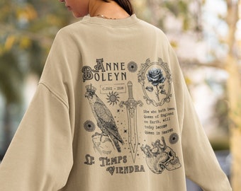 Anne Boleyn Sweater Gothic Sweatshirt Dark Academia Clothes Renaissance Shirt Light Academia Clothing Dark Royalty Core Bookish History Top