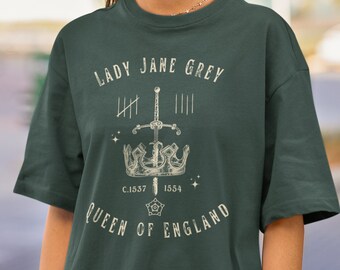 Lady Jane Grey Tshirt Light Academia Clothing Fairy Grunge T-Shirt Dark Academia Gothic Clothes Mall Goth Tee Renaissance Shirt Bookish Top