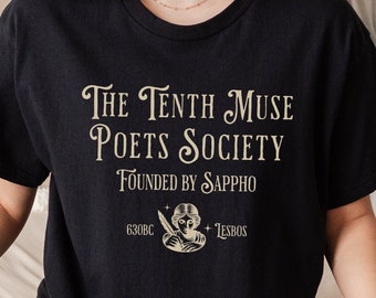Sapphic Shirt Sapphic Art Tshirt Subtle Bi Pride T-Shirt Book Club Gifts Sappho Crewneck Literature Shirt Light Academia Book Lover Shirt