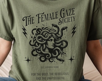 メデューサ シャツ ギリシャ神話 Tシャツ 女性の視線 ギリシャの女神 トップライト アカデミア 衣類 古代ギリシャ 家父長制を石化 Tシャツ