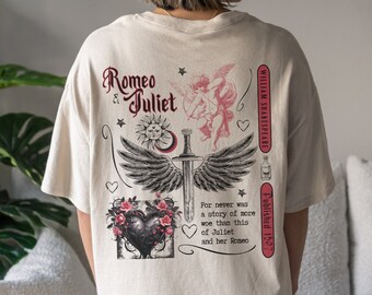 Romeo and Juliet Shirt Shakespeare T Shirt Fairy Grunge Poet Shirt Dark Academia Gifts Fairycore Clothing Plus Size Book Club Shirt Gothic
