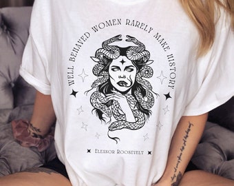 Griekse mythologie Medusa TShirt Mall Goth T Shirt Eleanor Roosevelt T-Shirt lichte Academia kleding Fairy Grunge Tee donkere Academia kleding