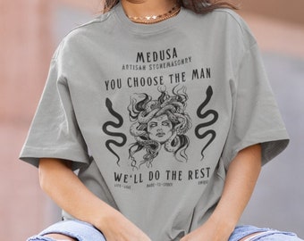 Medusa Shirt Fairy Grunge Light Academia Clothing Greek Mythology Shirt Dark Academia Shirt Gorgon Crewneck Ancient Greek Medusa Top Bookish