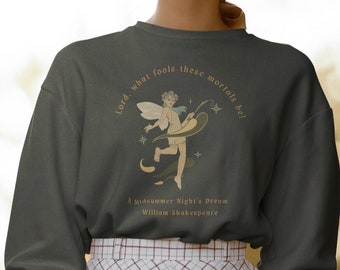 Shakespeare Sweatshirt Light Academia Clothing Poet Shirt Dark Academia Clothes Fairycore Sweater Rennaisance Shirt Fairy Core Puck Top