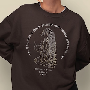 Selene Moon Goddess Sweatshirt Hecate Greek Mythology Shirt Light Academia Clothing Hera Sweater Dark Academia Sweatshirt Bookish Shirt