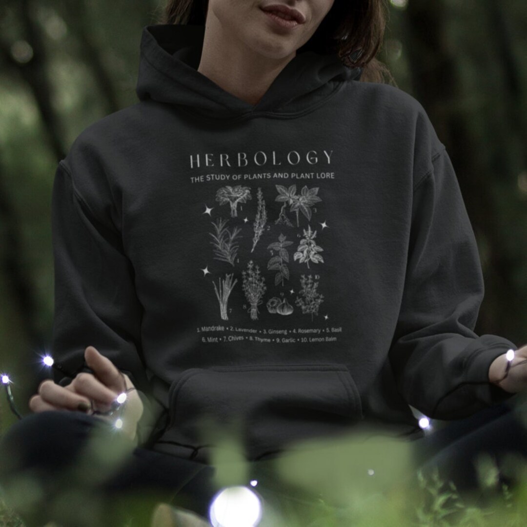 Herbology Hoodie Dark Cottagecore Sweater Goblincore Shirt Etsy