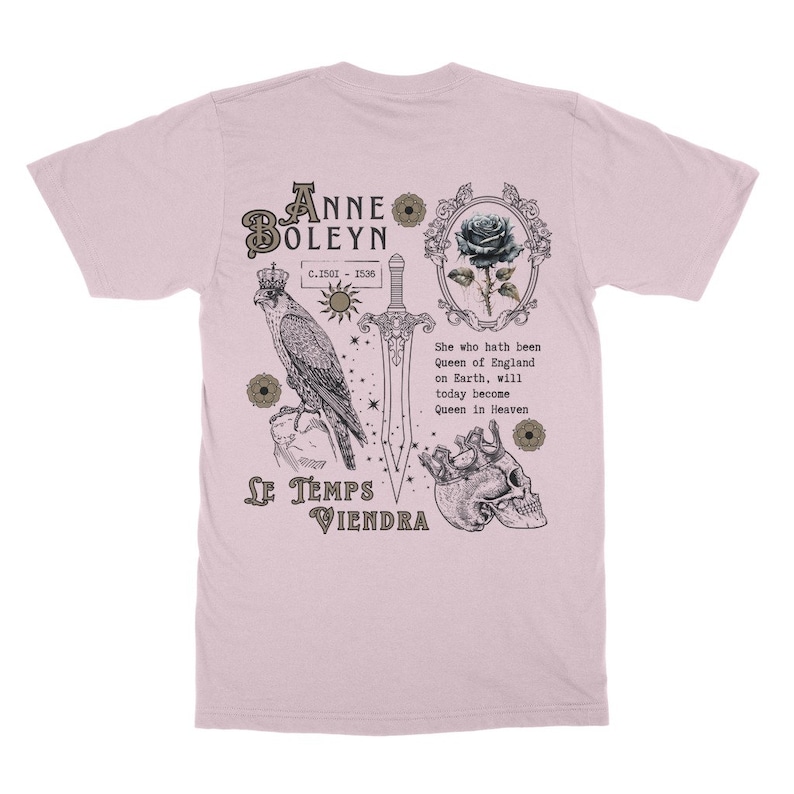 Ana Bolena Camiseta Tudor Camisetas Hada Grunge Camisa Realeza Core Camiseta Plus Tamaño Goth Dark Academia Ropa Bookish Light Academia Ropa Light Pink