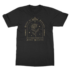 Koszula Anne Boleyn Dark Academia Clothing Koszulka nauczycielska z czasów Tudorów Królowa Anglii Koszulka Royaltycore Top Henry VIII Okrągły dekolt Duży rozmiar Black