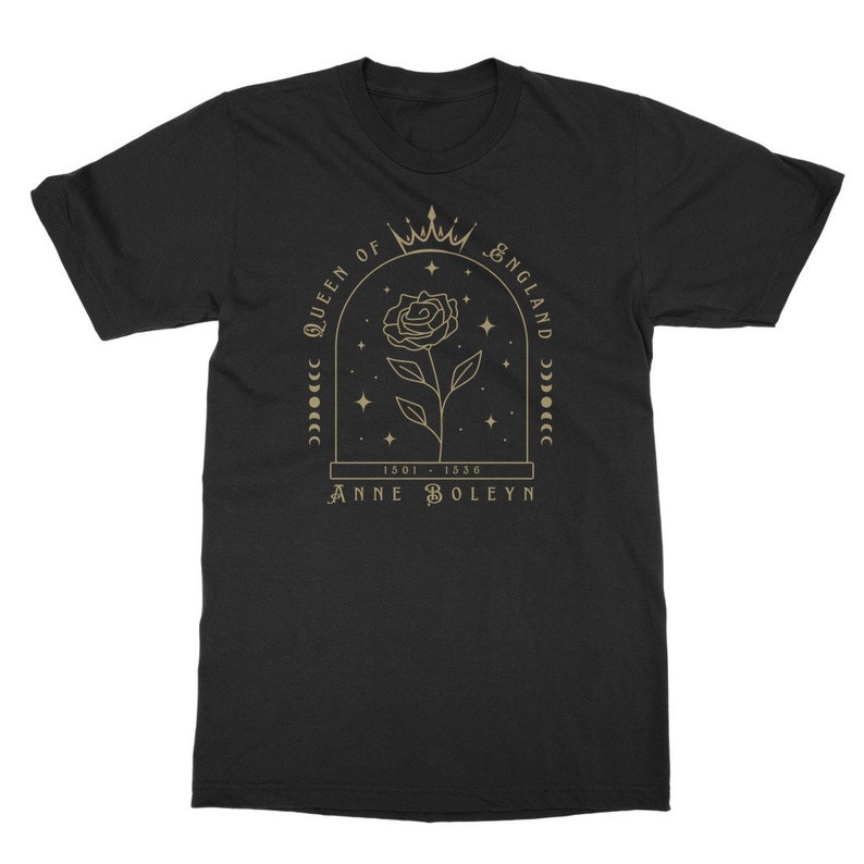 Koszula Anne Boleyn Dark Academia Clothing Koszulka nauczycielska z czasów Tudorów Królowa Anglii Koszulka Royaltycore Top Henry VIII Okrągły dekolt Duży rozmiar Black