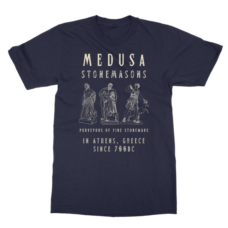 Medusa Shirt Greek Mythology Medusa TShirt Fairycore Fairy Grunge Greek Goddess Light Academia Witchy Clothing Ancient Greece Bookish Navy