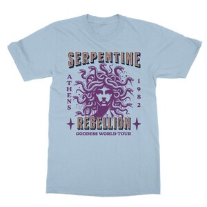 Medusa Shirt Greek Mythology Medusa TShirt Fairycore Fairy Grunge Greek Goddess Light Academia Witchy Clothing Ancient Greece Bookish Light Blue