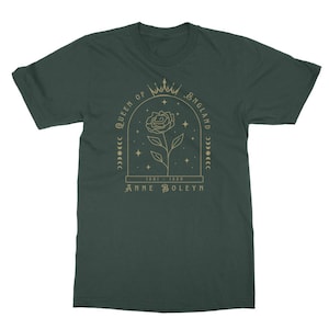 Koszula Anne Boleyn Dark Academia Clothing Koszulka nauczycielska z czasów Tudorów Królowa Anglii Koszulka Royaltycore Top Henry VIII Okrągły dekolt Duży rozmiar Dark Green