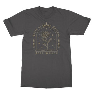 Koszula Anne Boleyn Dark Academia Clothing Koszulka nauczycielska z czasów Tudorów Królowa Anglii Koszulka Royaltycore Top Henry VIII Okrągły dekolt Duży rozmiar Dark Heather