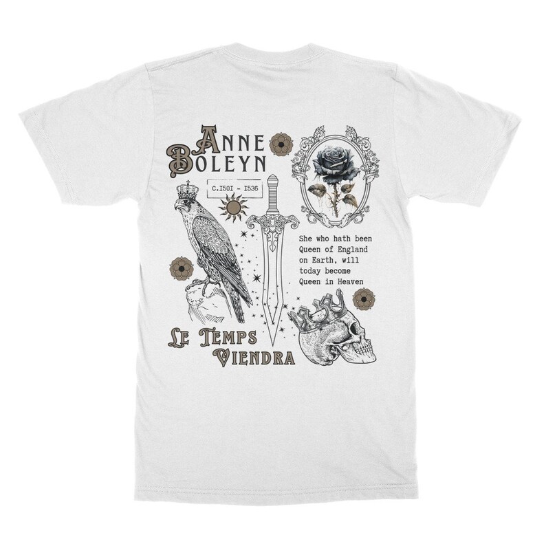 Ana Bolena Camiseta Tudor Camisetas Hada Grunge Camisa Realeza Core Camiseta Plus Tamaño Goth Dark Academia Ropa Bookish Light Academia Ropa White