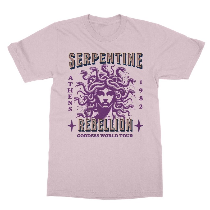Medusa Shirt Greek Mythology Medusa TShirt Fairycore Fairy Grunge Greek Goddess Light Academia Witchy Clothing Ancient Greece Bookish Light Pink