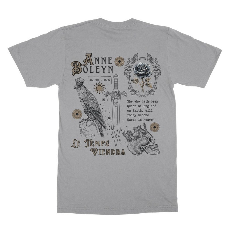 Ana Bolena Camiseta Tudor Camisetas Hada Grunge Camisa Realeza Core Camiseta Plus Tamaño Goth Dark Academia Ropa Bookish Light Academia Ropa Light Grey