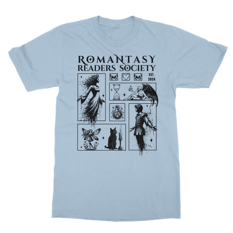 Romantasy Light Academia Shirt Fairy Grunge Tshirt Romantasy Reader Forbidden Romance Bookish Shirt Dark Romance Enemies To Lovers Book Top Light Blue