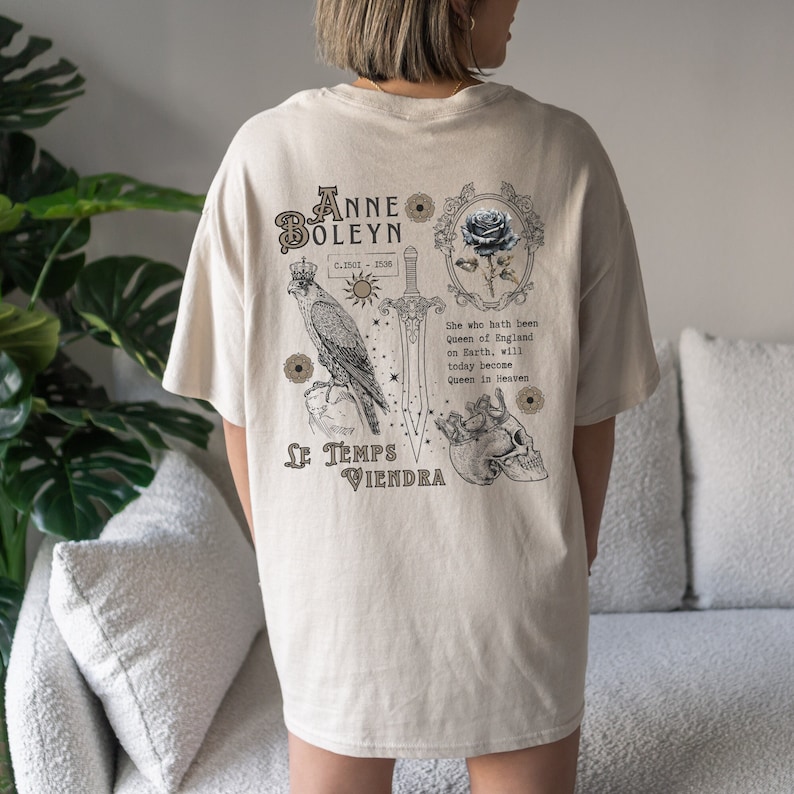 Ana Bolena Camiseta Tudor Camisetas Hada Grunge Camisa Realeza Core Camiseta Plus Tamaño Goth Dark Academia Ropa Bookish Light Academia Ropa imagen 1