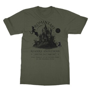 Romantasy Light Academia Camisa Fairy Grunge Camiseta Romantasy Lector Prohibido Romance Bookish Camisa Dark Romance Enemigos a los amantes Libro Top Army Green