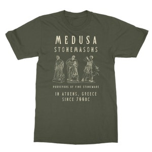Medusa Shirt Greek Mythology Medusa TShirt Fairycore Fairy Grunge Greek Goddess Light Academia Witchy Clothing Ancient Greece Bookish Army Green
