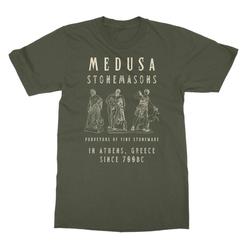 Medusa Shirt Greek Mythology Medusa TShirt Fairycore Fairy Grunge Greek Goddess Light Academia Witchy Clothing Ancient Greece Bookish Army Green