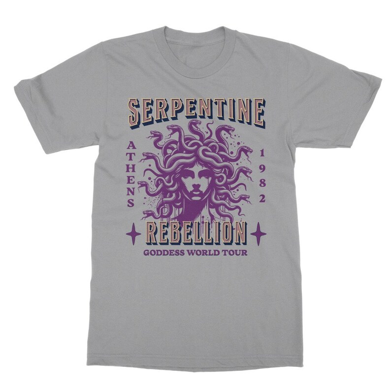Medusa Shirt Greek Mythology Medusa TShirt Fairycore Fairy Grunge Greek Goddess Light Academia Witchy Clothing Ancient Greece Bookish Light Grey