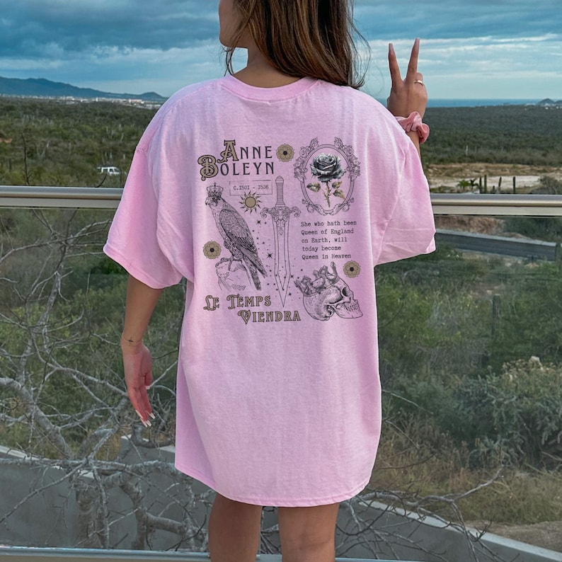 Ana Bolena Camiseta Tudor Camisetas Hada Grunge Camisa Realeza Core Camiseta Plus Tamaño Goth Dark Academia Ropa Bookish Light Academia Ropa imagen 2